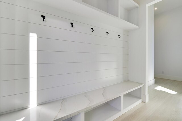 mudroom featuring light hardwood / wood-style floors