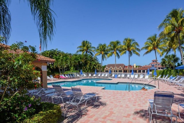 view of pool with a patio area