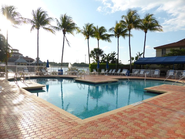 view of pool with a patio