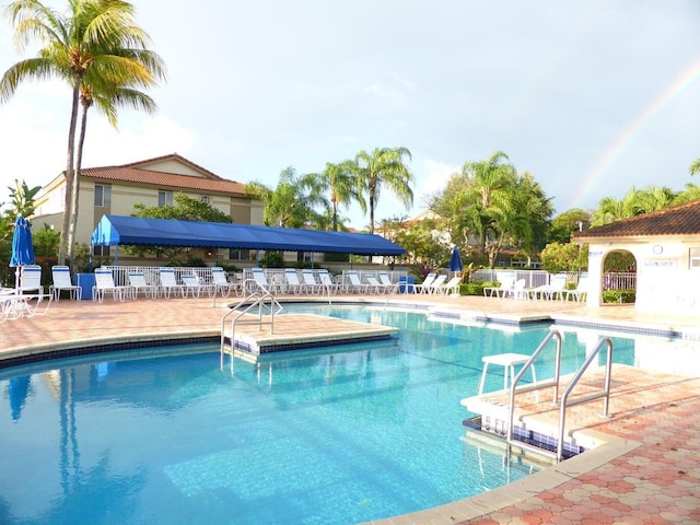 view of pool with a patio