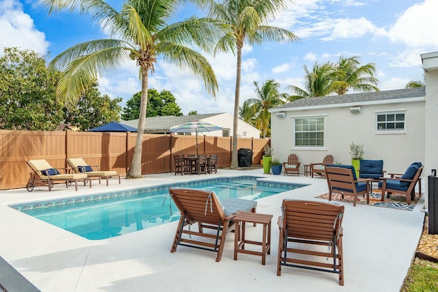 view of pool with a patio