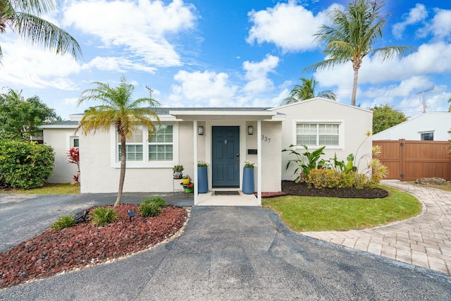 view of single story home