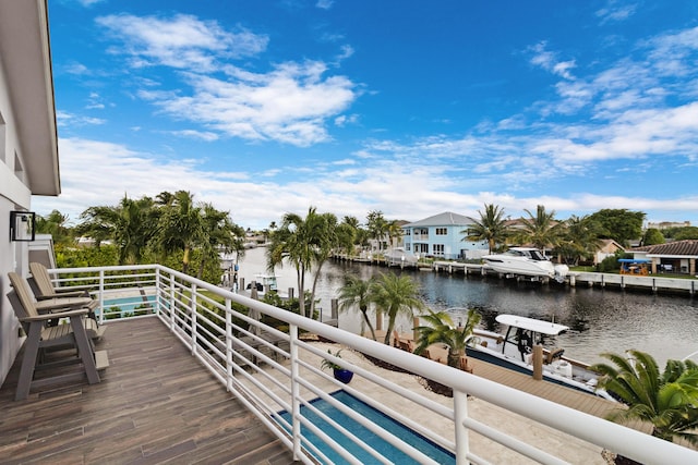 balcony with a water view