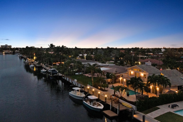 view of water feature featuring a boat dock