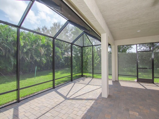 view of unfurnished sunroom