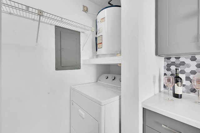 laundry room featuring electric panel and washer / clothes dryer