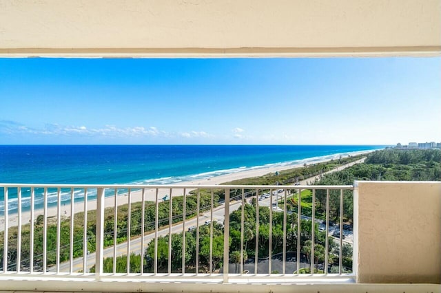 property view of water with a view of the beach