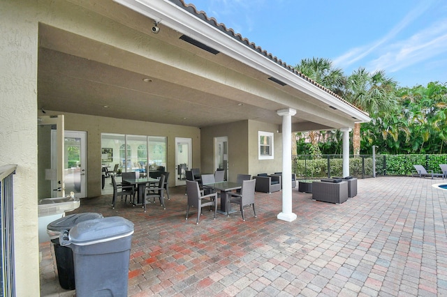 view of patio / terrace featuring an outdoor living space