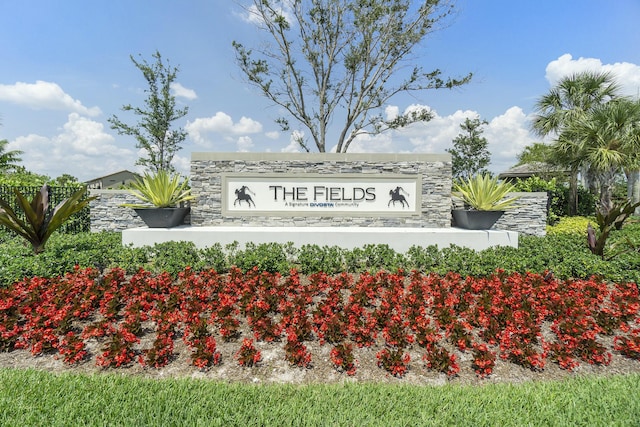 view of community sign