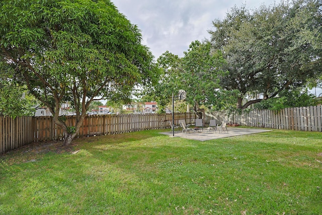 view of yard with a patio area