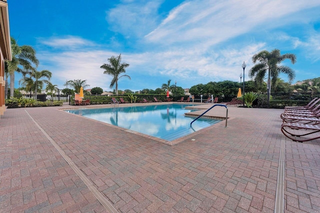 view of pool featuring a patio area