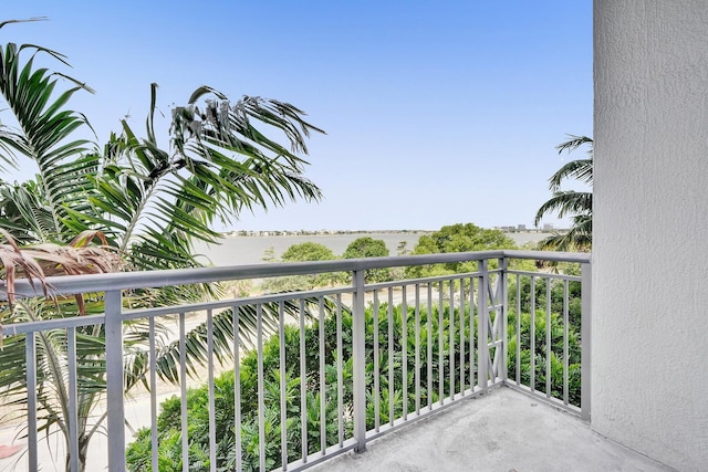 balcony with a water view