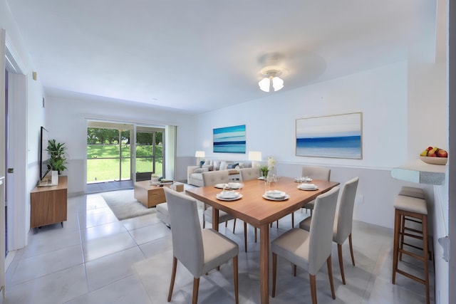 dining room featuring light tile patterned floors