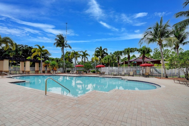 view of pool with a patio area