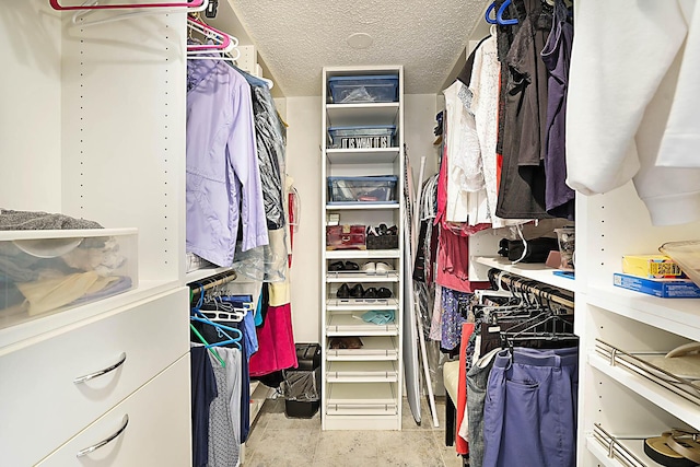 view of walk in closet