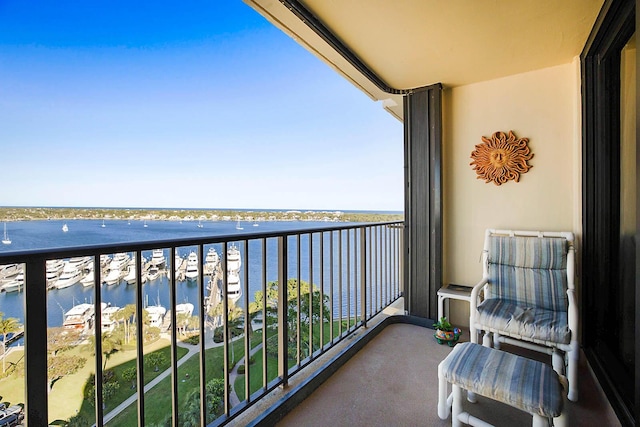 balcony with a water view