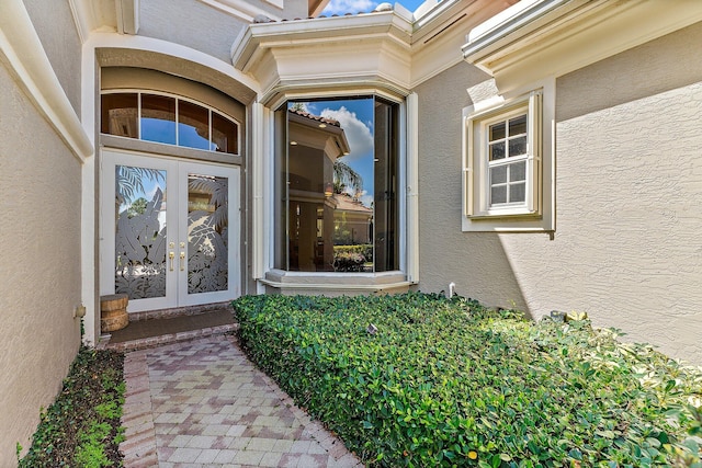 entrance to property with french doors