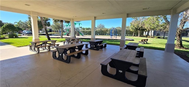 exterior space featuring a playground