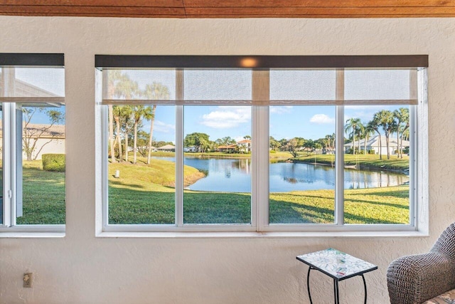 doorway with a water view