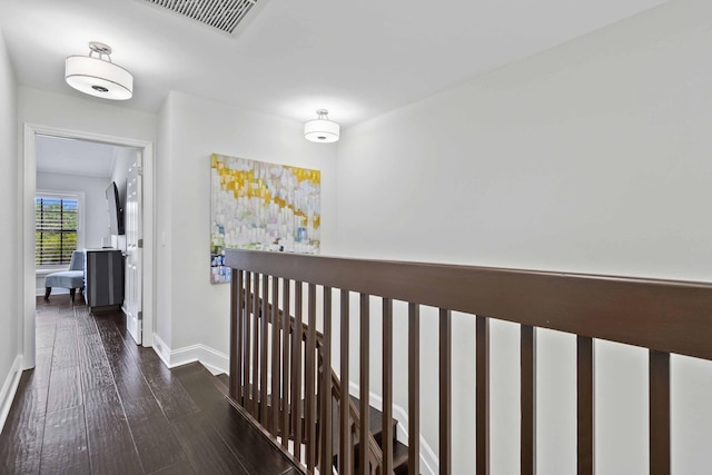 hall featuring dark hardwood / wood-style flooring