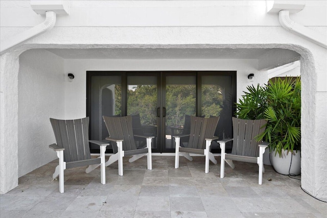 view of patio / terrace featuring french doors