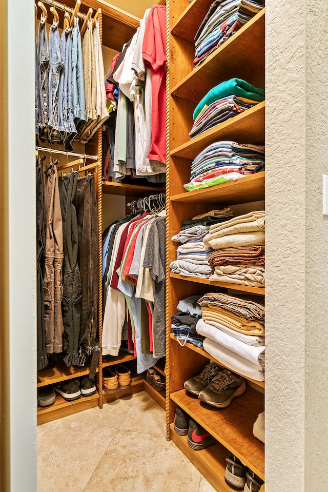 view of walk in closet