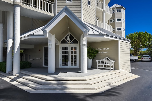 view of exterior entry with french doors