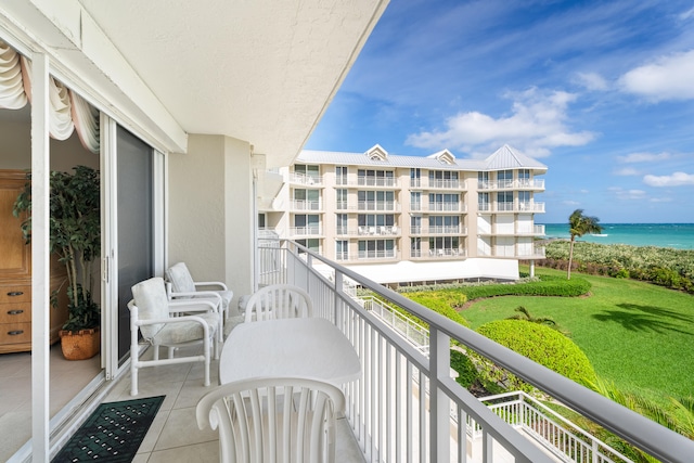 balcony with a water view