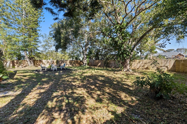 view of yard featuring a fenced backyard