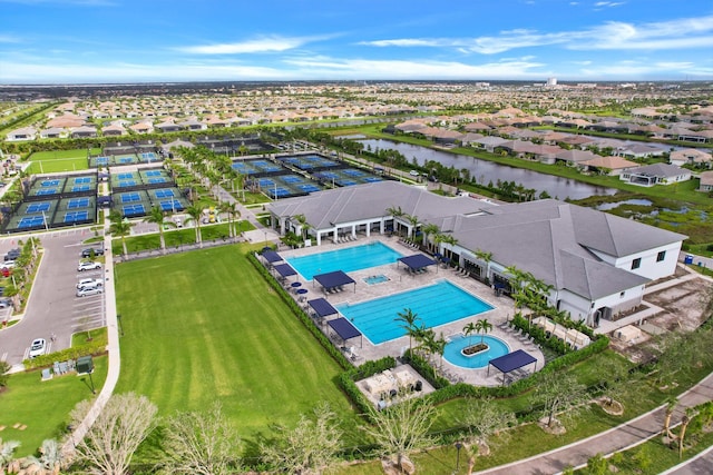 11282 SW Sea Cove Ln, Port Saint Lucie, FL 34987 - aerial view of residential area featuring a pool and a nearby body of water