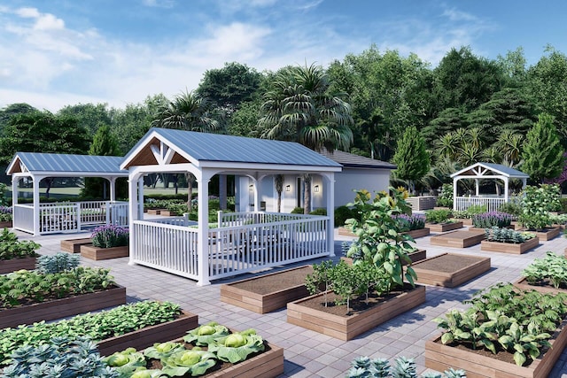 11282 SW Sea Cove Ln, Port Saint Lucie, FL 34987 - wooden terrace with a gazebo and a garden