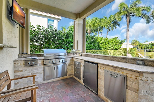 view of patio / terrace featuring area for grilling and grilling area