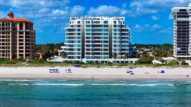 exterior space with a view of the beach