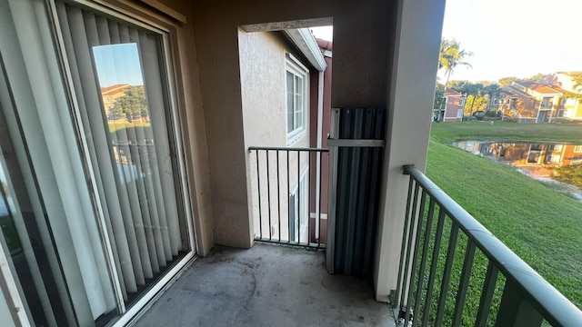 balcony with a water view