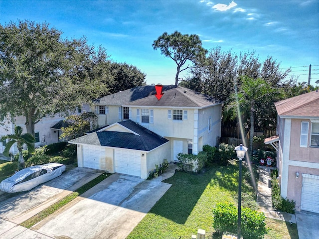 view of front of property with a front yard