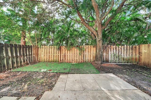 view of yard with a patio area