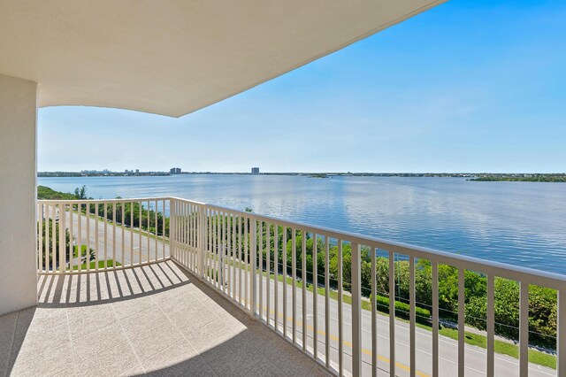 sunroom with a water view