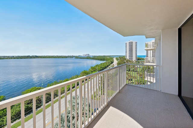 balcony with a water view