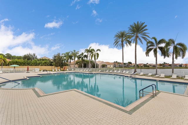 view of pool featuring a patio area