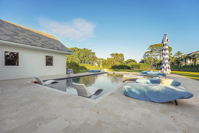 view of pool featuring a patio area