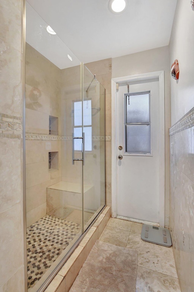 bathroom with walk in shower