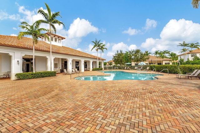 view of pool featuring a patio area