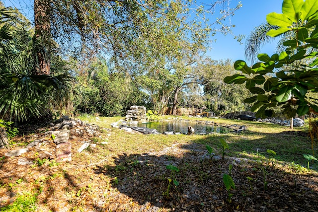 view of yard featuring a water view