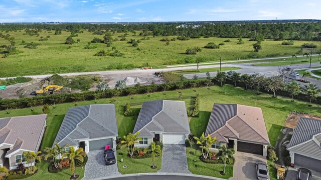 aerial view with a rural view