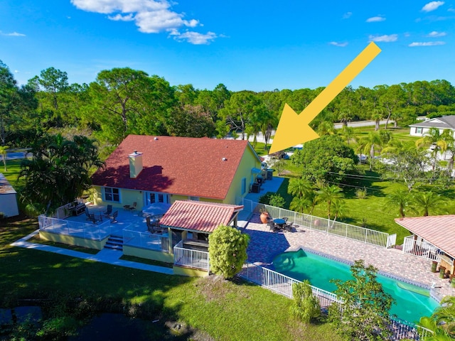 17976 88th Rd N, Loxahatchee, FL 33470 - view from above of property featuring a pool area