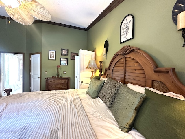 17976 88th Rd N, Loxahatchee, FL 33470 - bedroom featuring ornamental molding and a ceiling fan