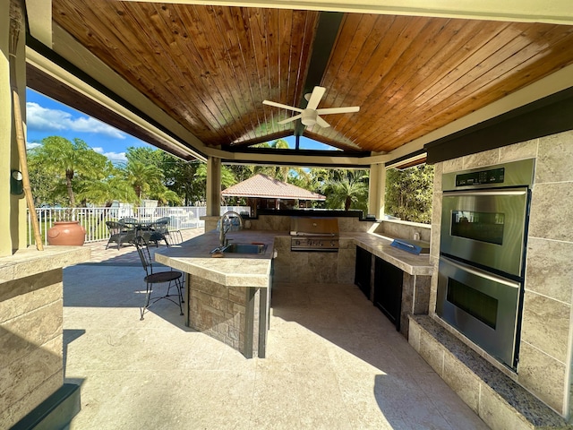 17976 88th Rd N, Loxahatchee, FL 33470 - view of patio with a ceiling fan and a gazebo