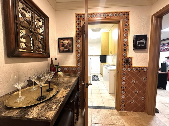 17976 88th Rd N, Loxahatchee, FL 33470 - bathroom with a textured wall, crown molding, and vanity