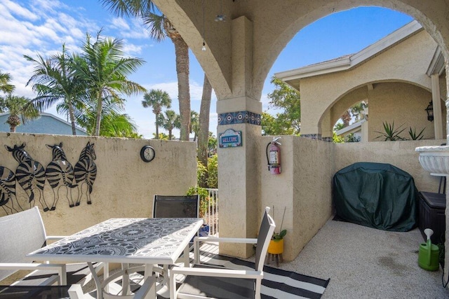 view of patio / terrace featuring a grill