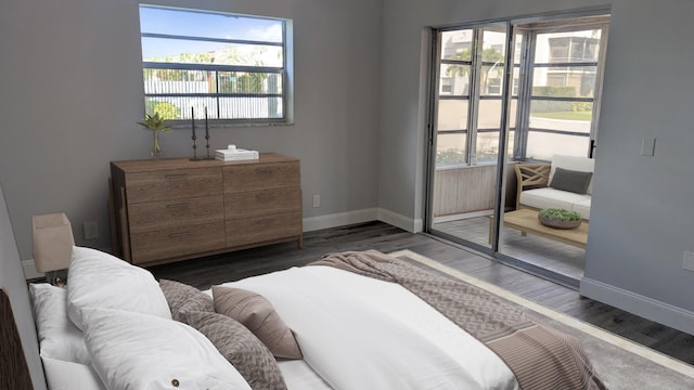 681 Flanders O, Delray Beach, FL 33484 - bedroom featuring baseboards, multiple windows, and wood finished floors